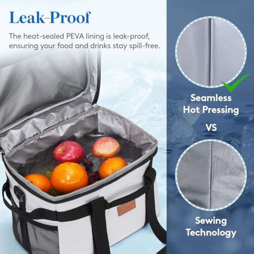 Lifewit 20L Soft Cooler Bag – Insulated Leak-Proof Picnic Bag, Silk Gray