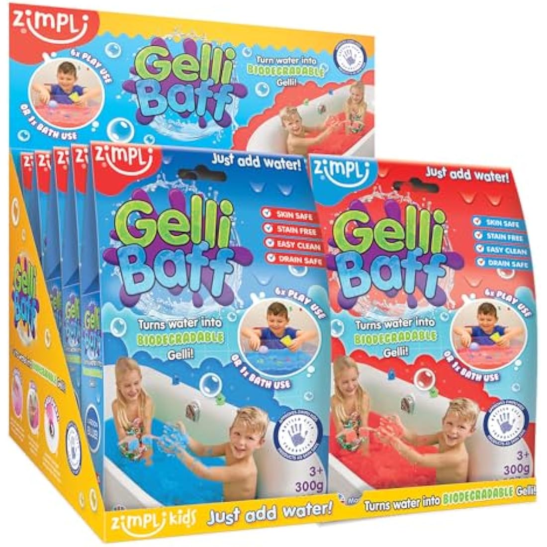 Zimpli Kids Gelli Baff 10-Pack Bundle – Sensory Bath Slime Toy