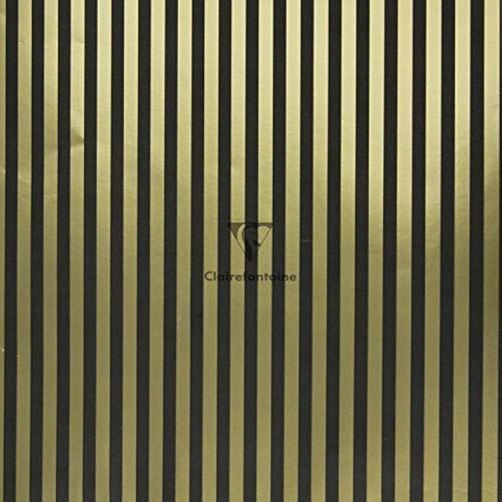 Clairefontaine Geometric Gift Wrap - 10 Rolls Black & Gold Premium 80g Paper