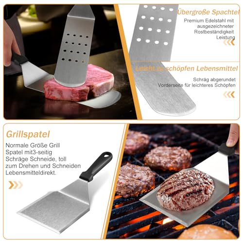 zycBernoi 19-Piece Griddle Accessories Kit – Stainless Steel BBQ Tool Set