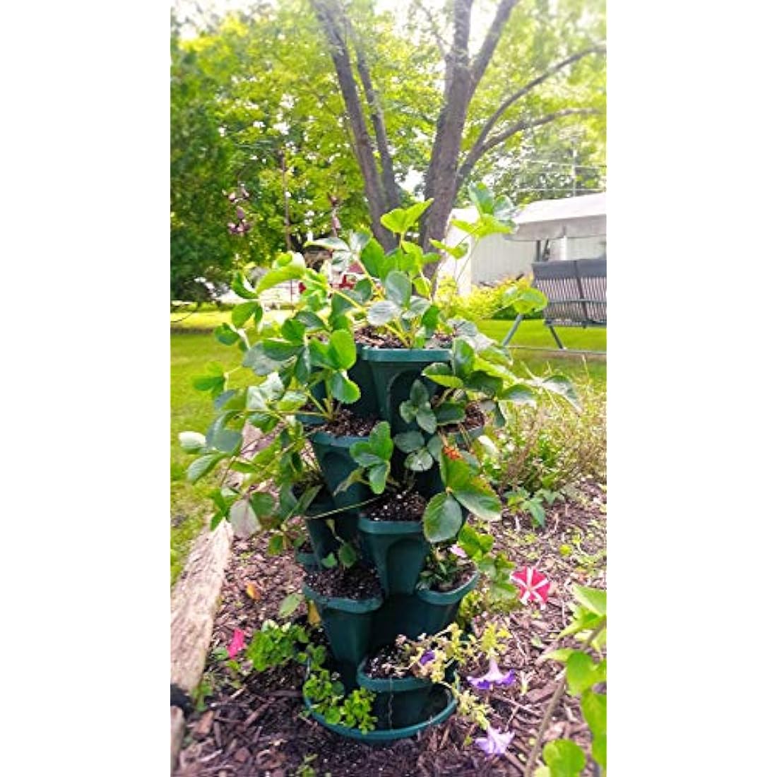 Mr. Stacky 5-Tier Vertical Stackable Planter - Self-Watering Hunter Green