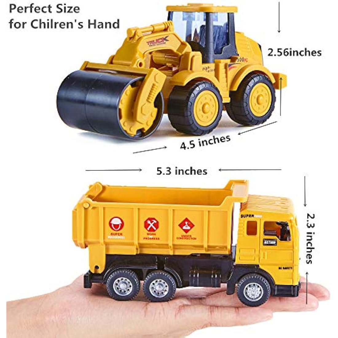 Yetech 7-in-1 Construction Vehicle Toy Set with Play Mat for Toddlers