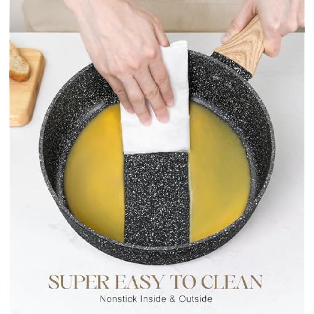 Michelangelo 28cm Non-Stick Deep Frying Pan with Lid | Induction Saute Pan
