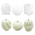 WYAHYQ 3Pcs Silicone Candle Mould Set - Spiral & Round Ball Shapes