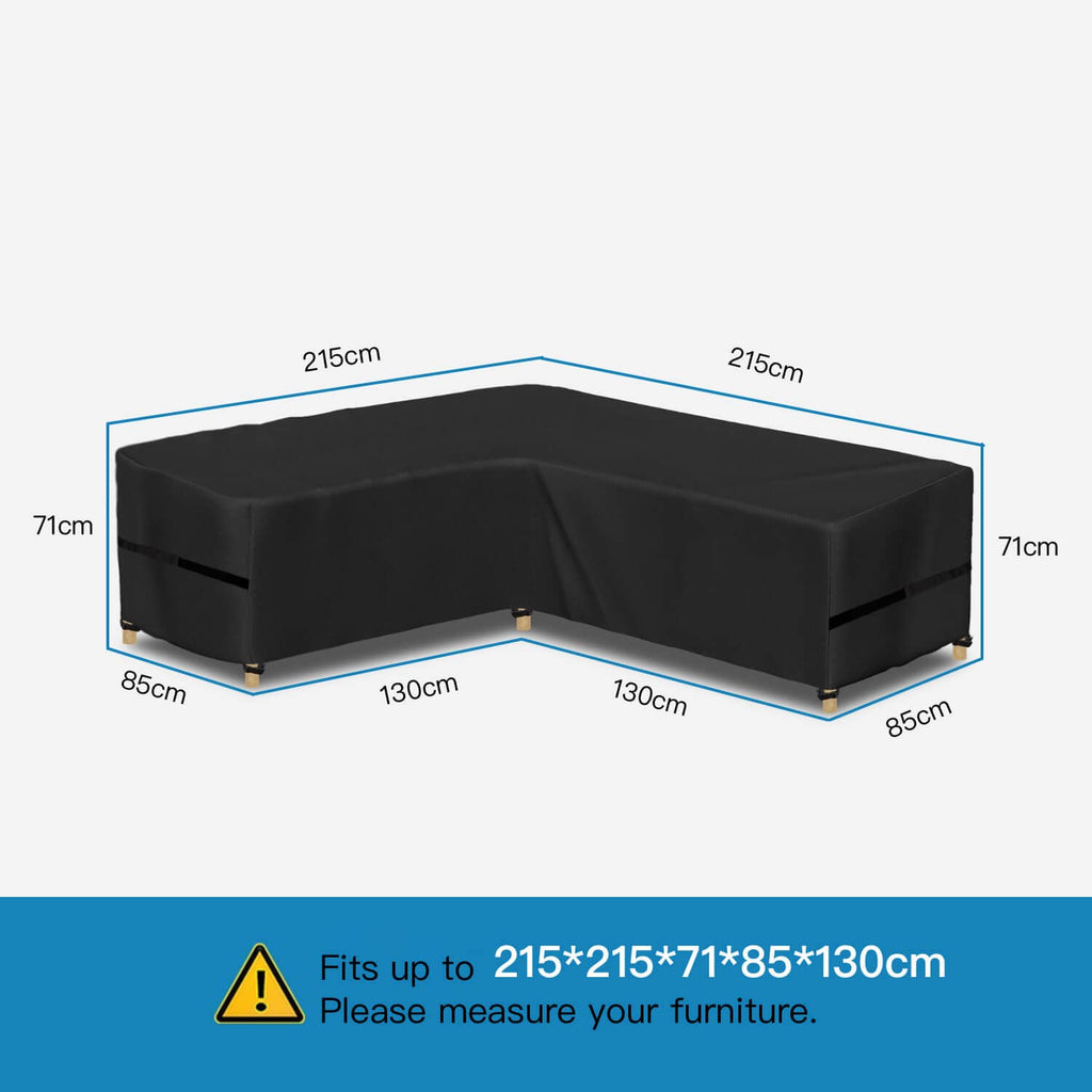 AWNIC L-Shaped Garden Sofa Cover | Waterproof 420D Oxford – 215x215x71cm
