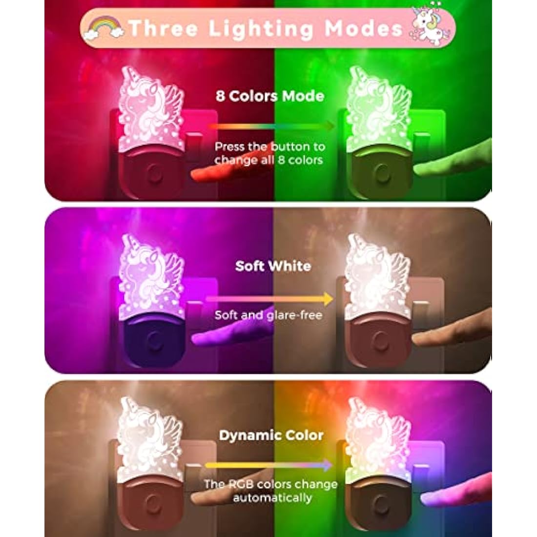 LOHAS-LED Color Changing Night Light | Dusk to Dawn Sensor for Kids
