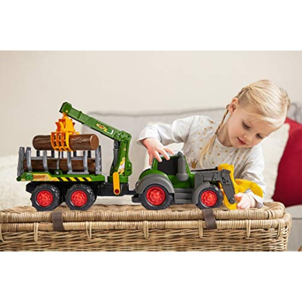 Dickie Toys Happy Fendt Forest Excavator – Toy Tractor with Light & Sound