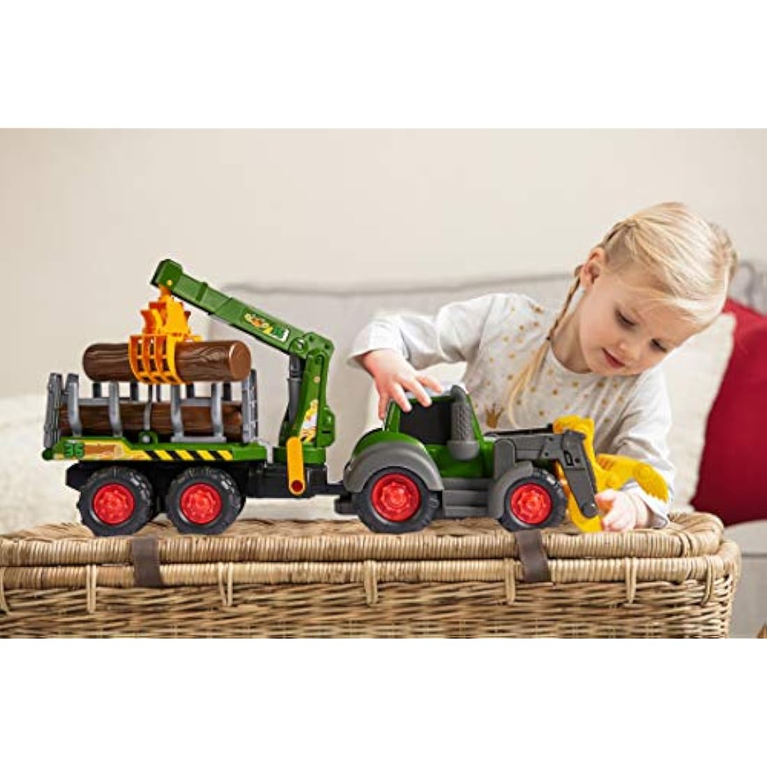 Dickie Toys Happy Fendt Forest Excavator – Toy Tractor with Light & Sound