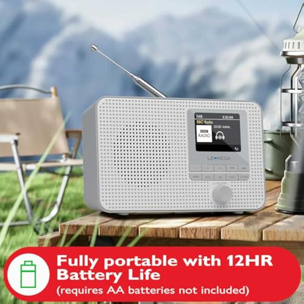 LEMEGA IR1 Internet Radio – Portable DAB+ Digital Radio with Bluetooth, Grey
