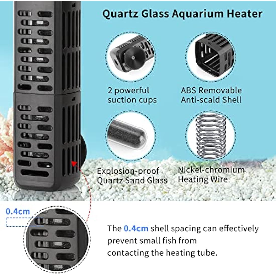 HiTauing Submersible Aquarium Heater | 500W Digital Fish Tank Thermostat