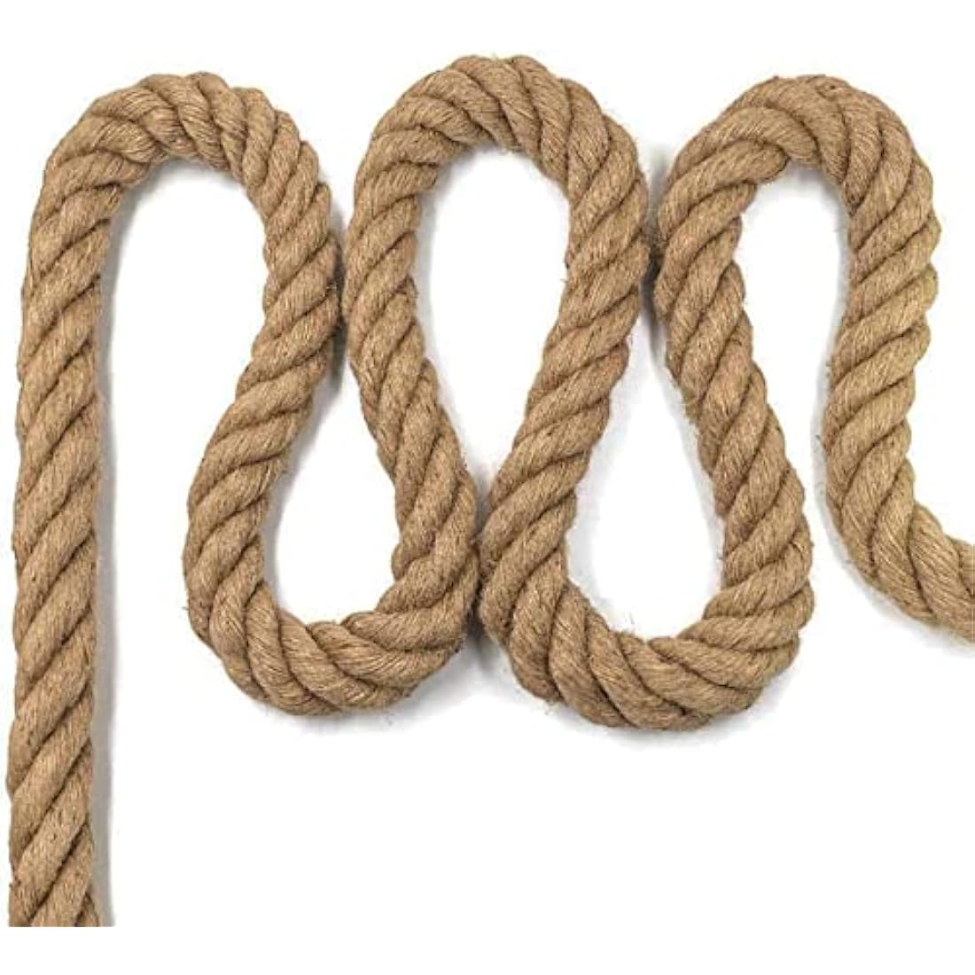 Aoneky Heavy Duty Jute Rope – 14mm Natural 4-Strand Twisted Hemp Rope