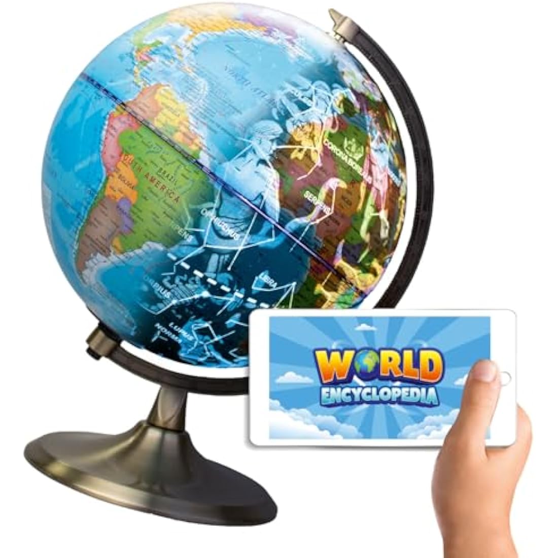 Jolof Store Interactive Spanish Globe – LED Night & Day Lamp for Kids