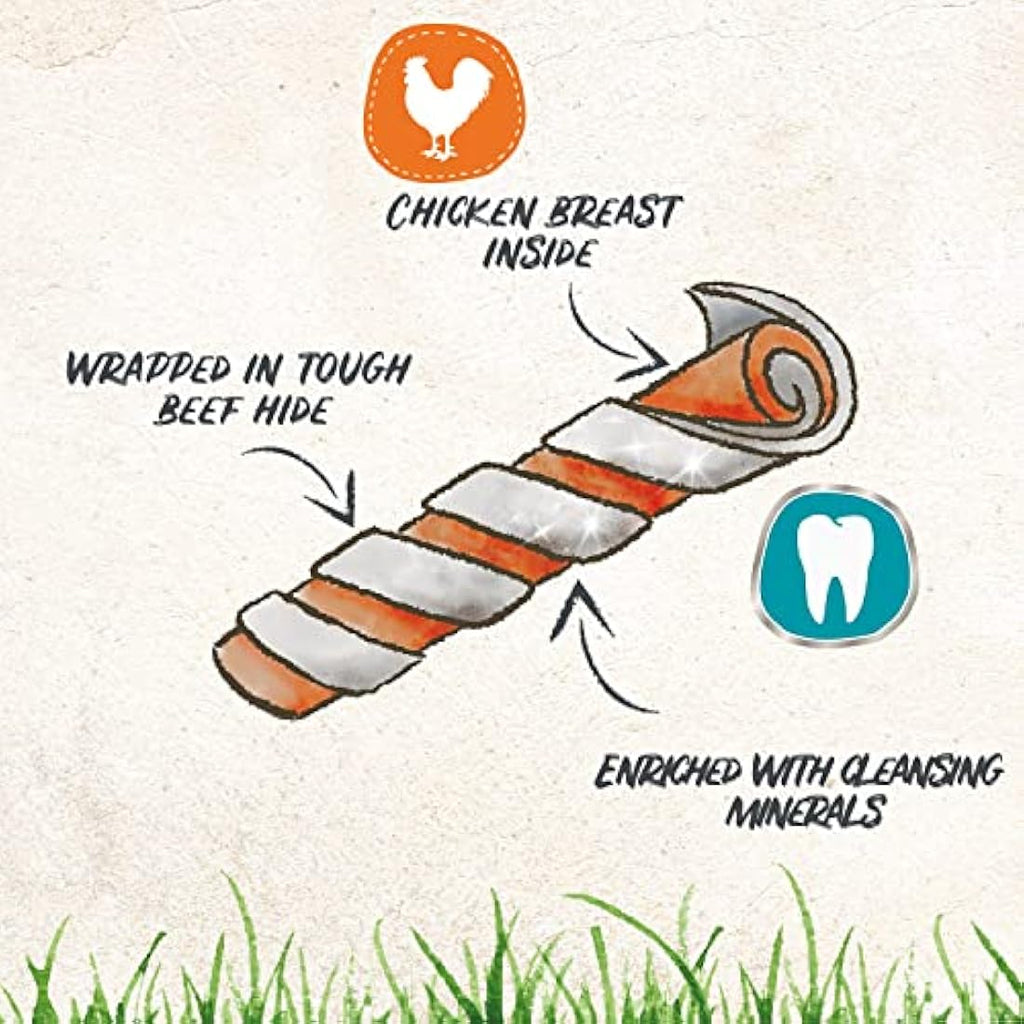 8in1 Pro Dental Twisted Sticks – Chicken & Beef Dog Chews, 10 Pack