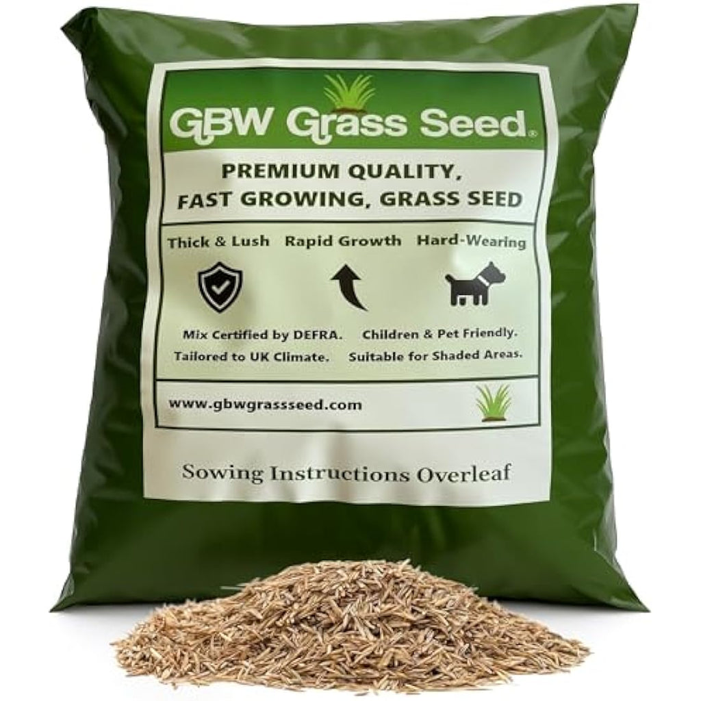 GBW Grass Seed 1kg | Hard Wearing & Fast Growing UK Lawn Seed Mix