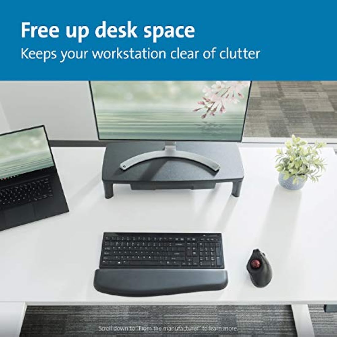Kensington SmartFit Monitor Stand – Ergonomic Riser with A4 Drawer