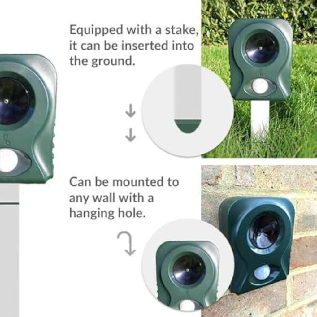 Pestbye V2 Battery Operated Ultrasonic Cat Repellent - Garden Scarer