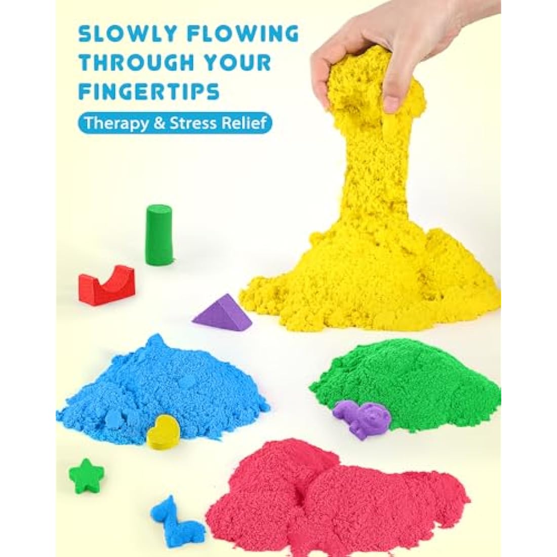 AtMini Play Sand Kit - 5kg Magic Sand with 6 Colors and Sensory Tray