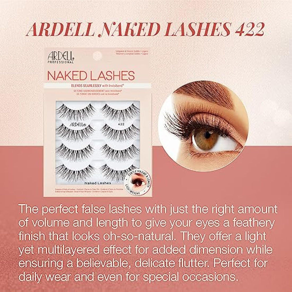 Ardell Naked Lash 422 | Natural Wispy False Eyelashes Multipack - 4 Pairs