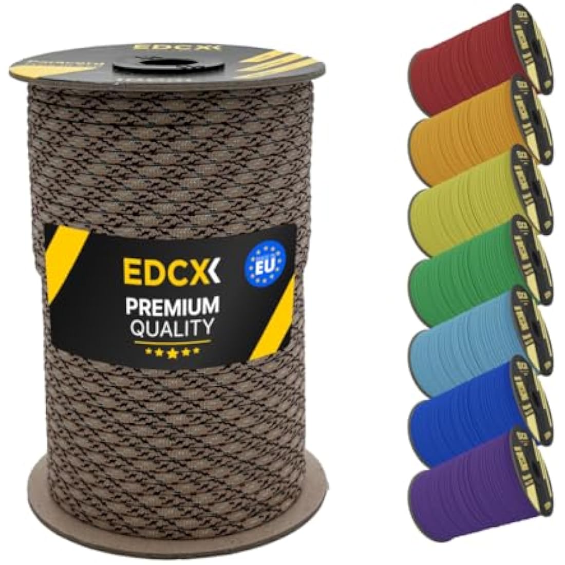 EDCX 550 Paracord – 4mm 7-Strand Nylon Rope for Camping & DIY, 15m