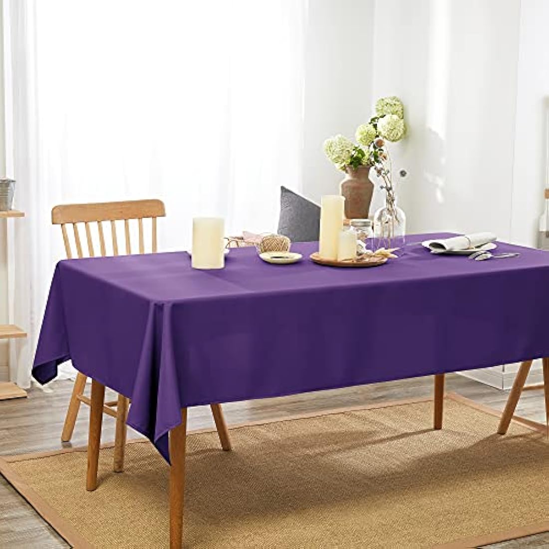 Deconovo Purple Oxford Tablecloth – Waterproof Rectangle Cover 54x79in