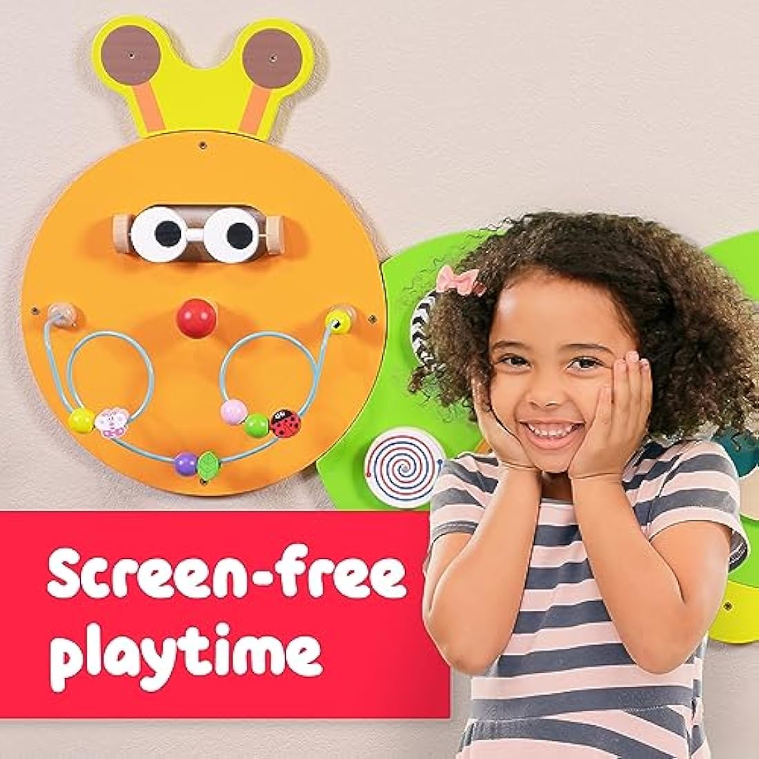 Spark & Wow Caterpillar Montessori Sensory Wall Toy - 6 Activity Panels