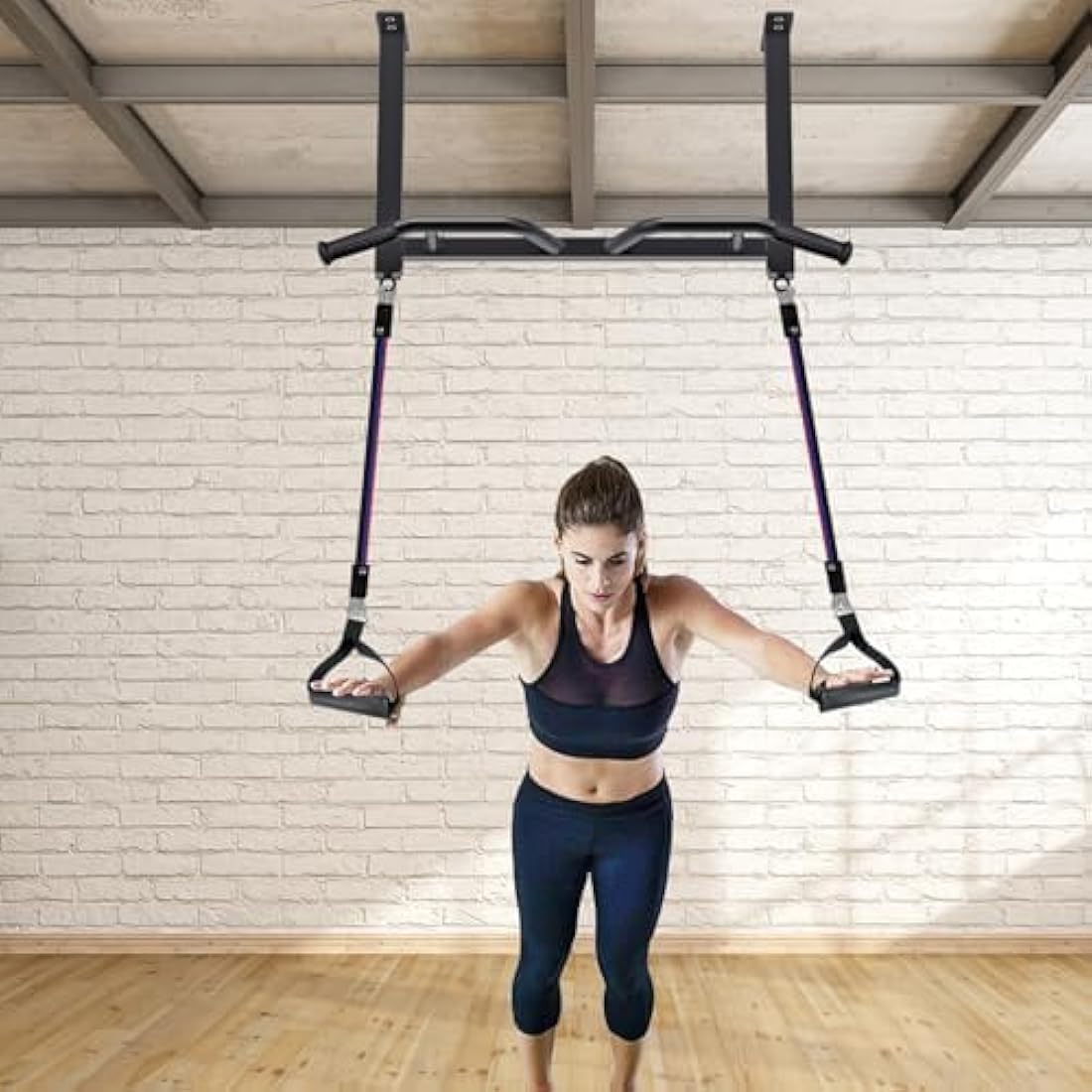 Kipika Ceiling Mounted Pull Up Bar – Adjustable Heavy Duty Chin Up Bar