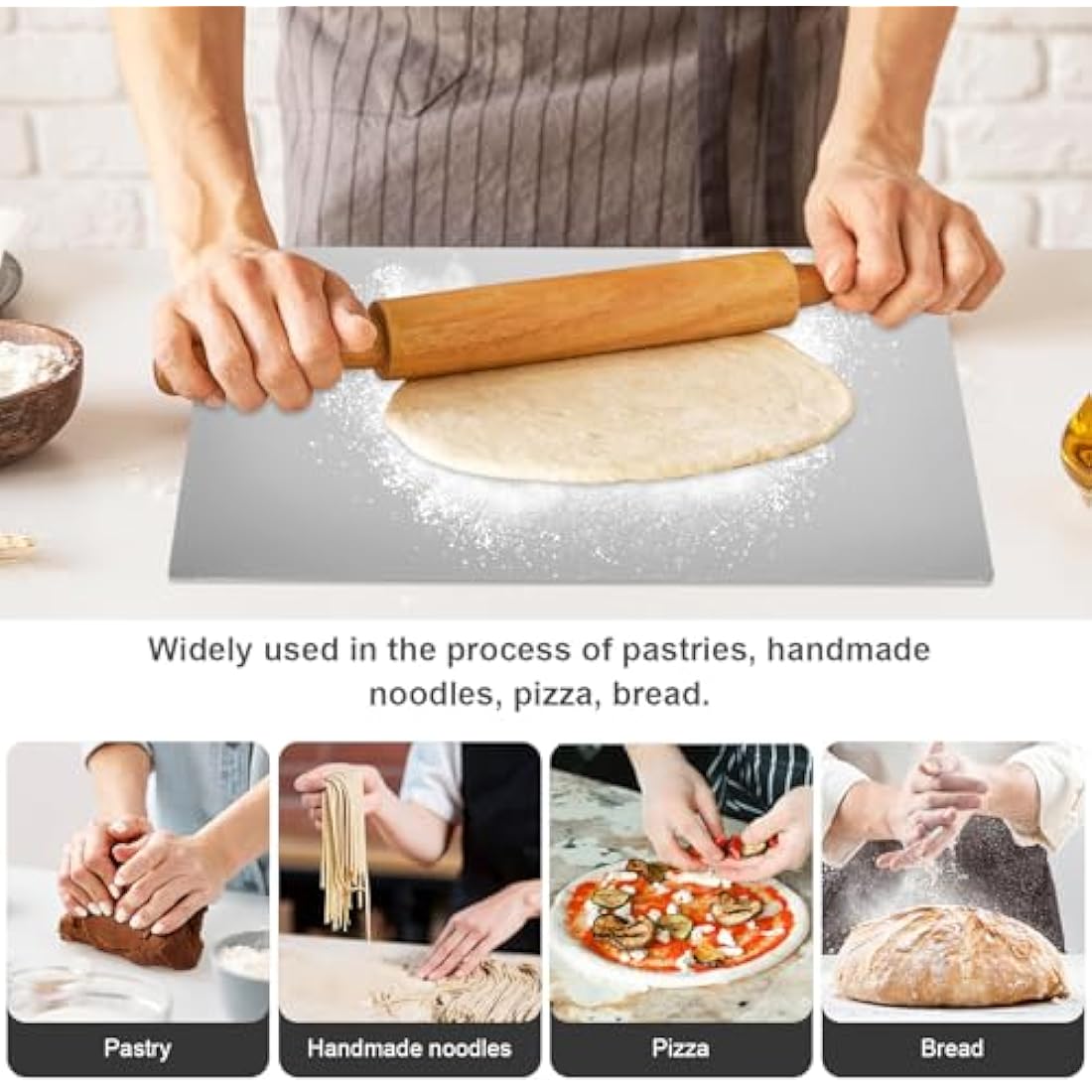Jolof Store Stainless Steel Cutting Board – 30x40cm Non-Stick Dough Board