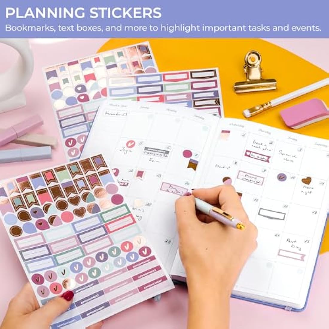 GoGirl Planner Stickers - 850+ Aesthetic Seasonal & Rose Gold Stickers