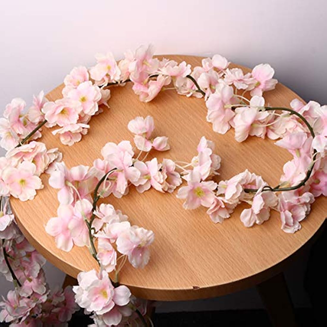 Honfitat White Silk Cherry Blossom Hanging Vine Garland - 1 Pack