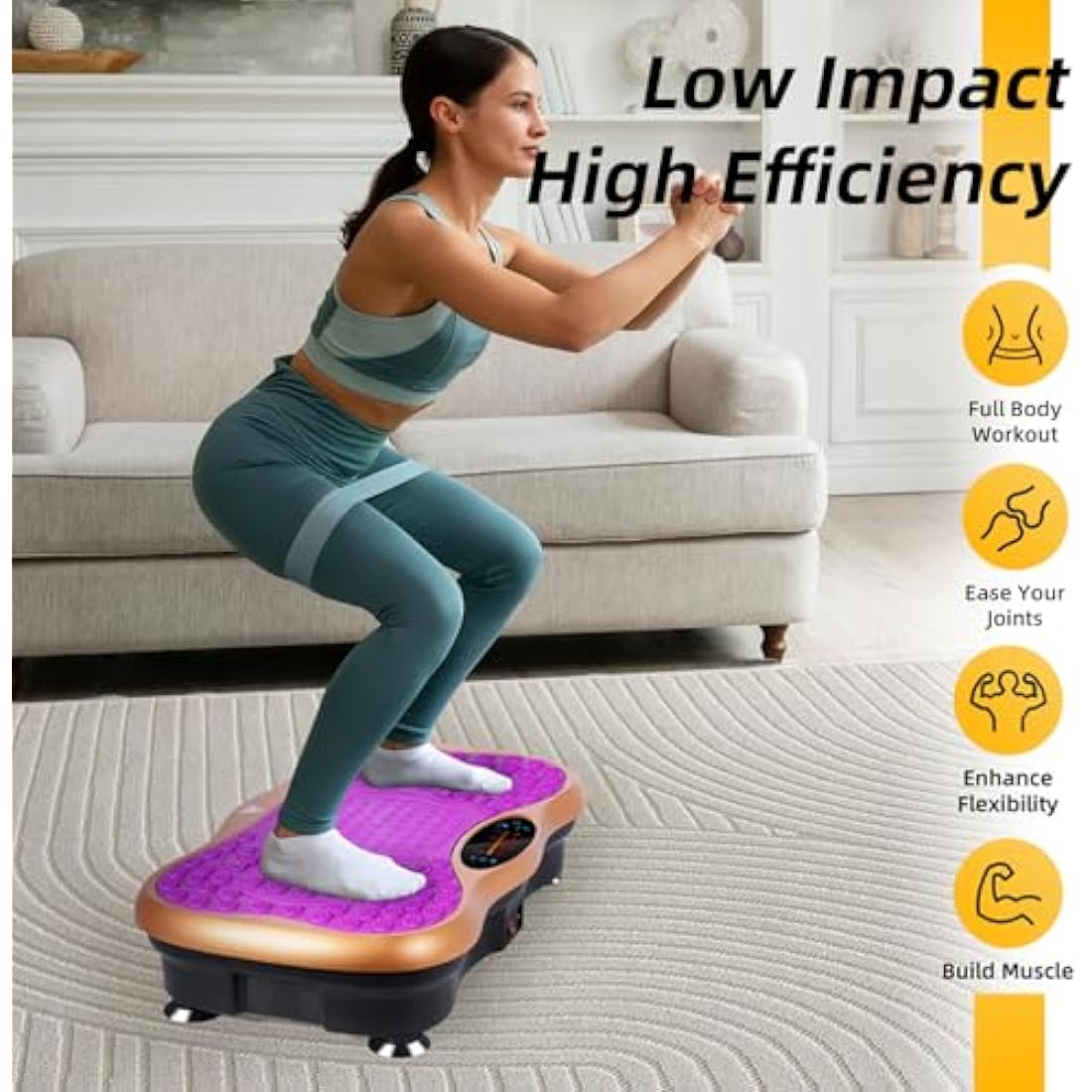 EVOLAND Vibration Plate Exercise Machine | 99 Speed Levels & Bluetooth