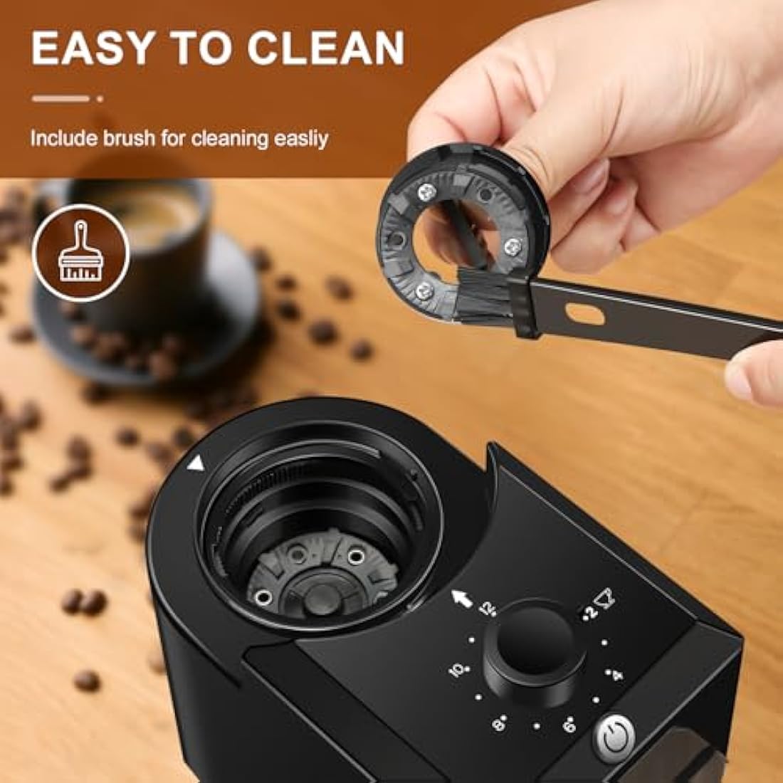 KINRAINAFLY Electric Burr Coffee Grinder | 28 Settings for Espresso