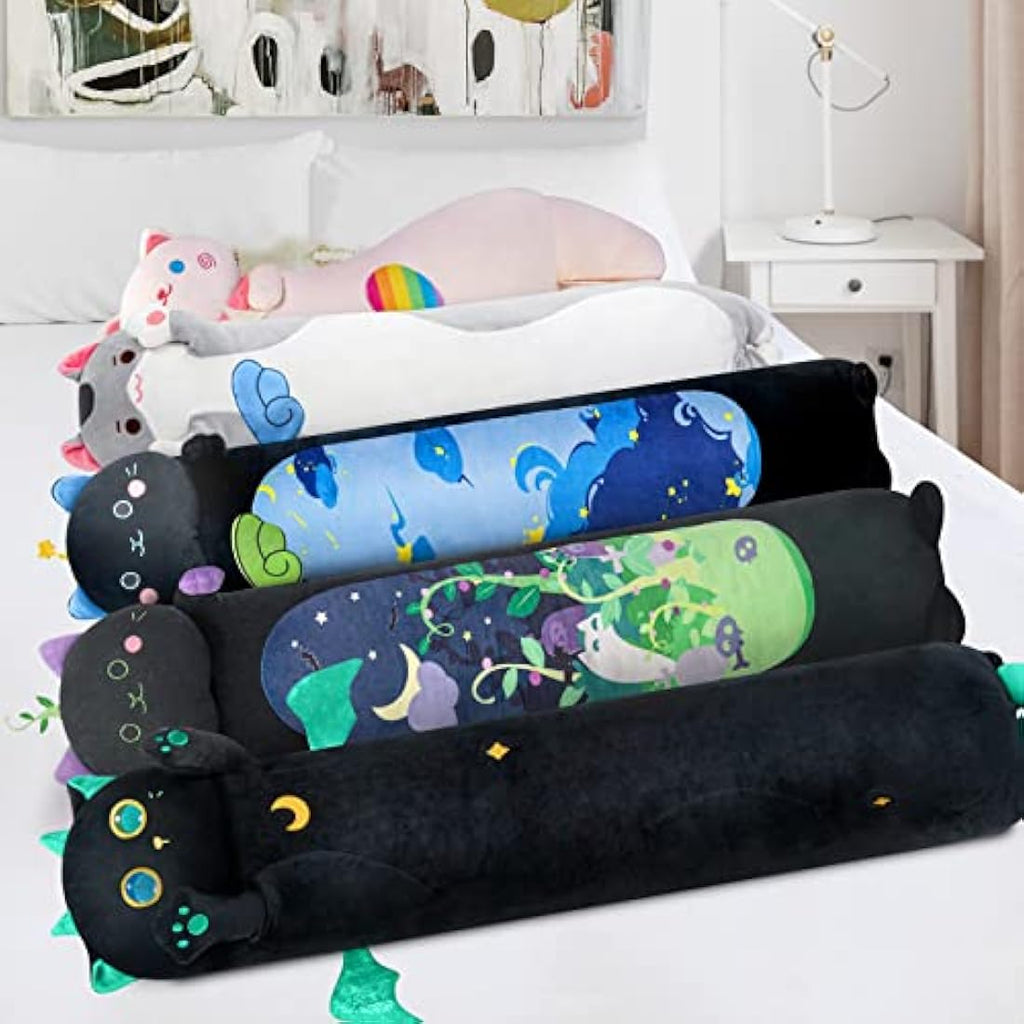 Mewaii 20in Black Cat Plush Body Pillow – Soft Kawaii Stuffed Animal