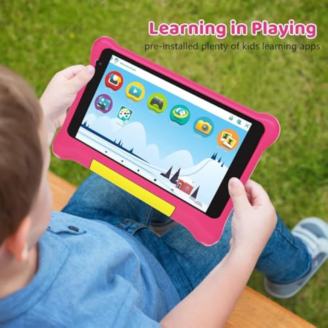 Ainmel 7 Inch Kids Tablet - Android 13, 5GB RAM, Parental Control (Pink)