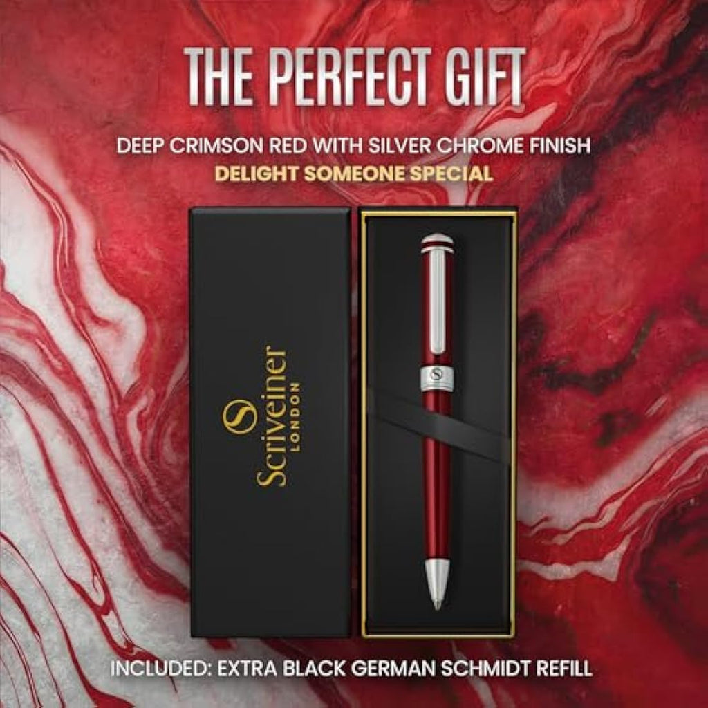 Scriveiner Ballpoint Pen – Deep Crimson Red Lacquer