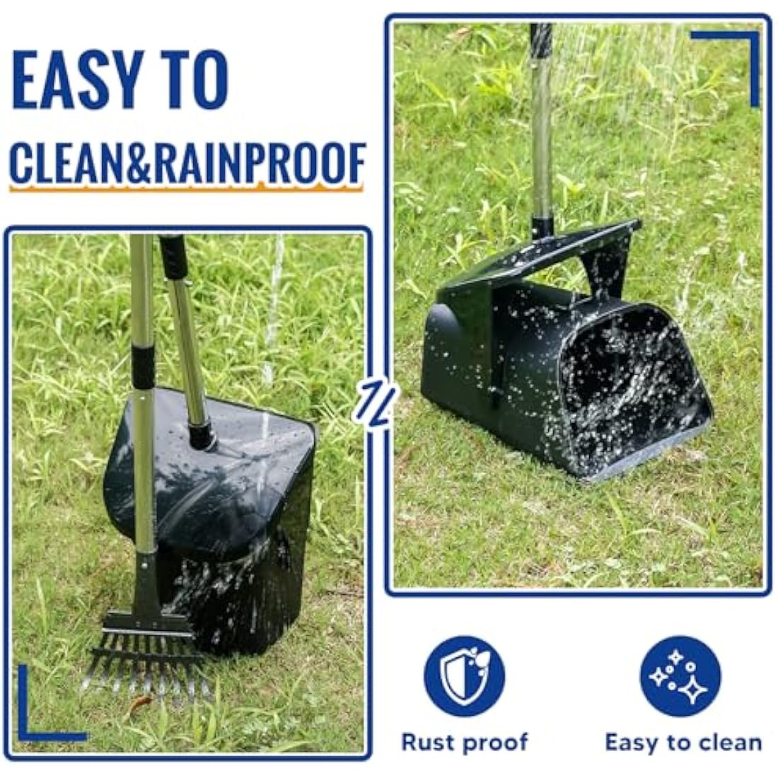 Dog Pooper Scooper – Heavy Duty Swivel Bin and Rake Set