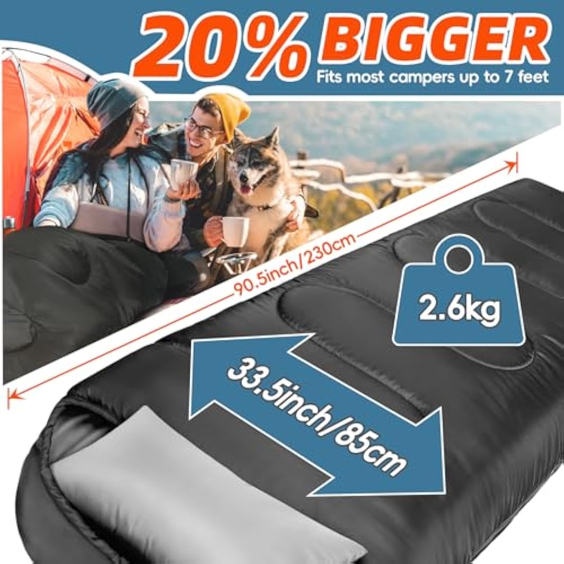 MEREZA XL Sleeping Bag | Big and Tall Cold Weather Camping Gear