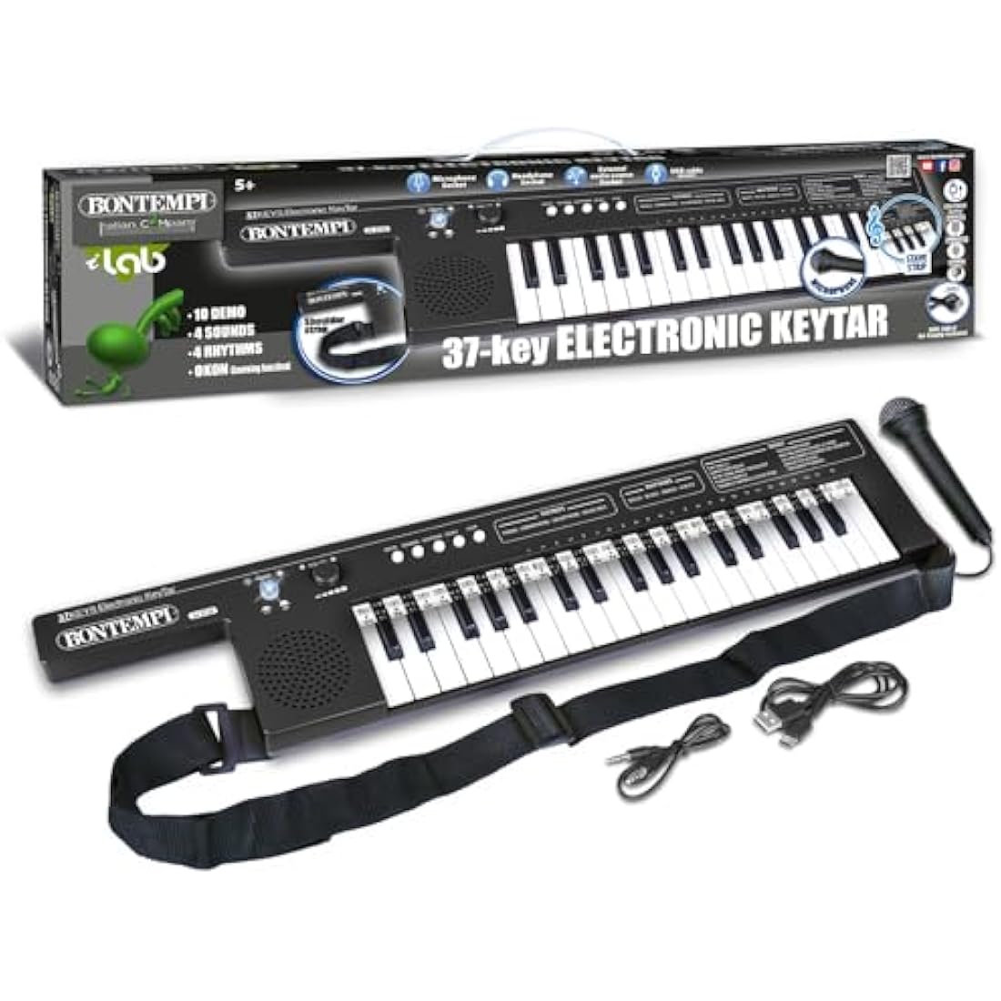 Bontempi Electronic Keytar – 37 Keys Portable Keyboard with Strap