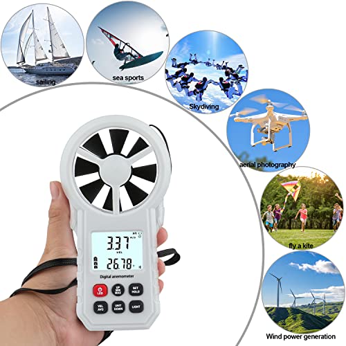 Digital Anemometer - Handheld Wind Speed Meter with Bluetooth
