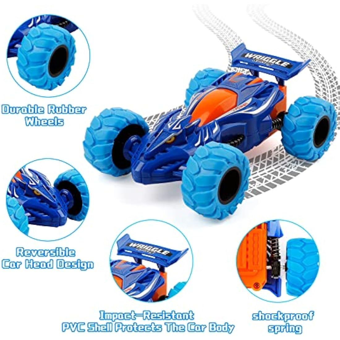 m zimoon Monster Truck Toys – 2 Pack Friction Powered Stunt Dragon Cars