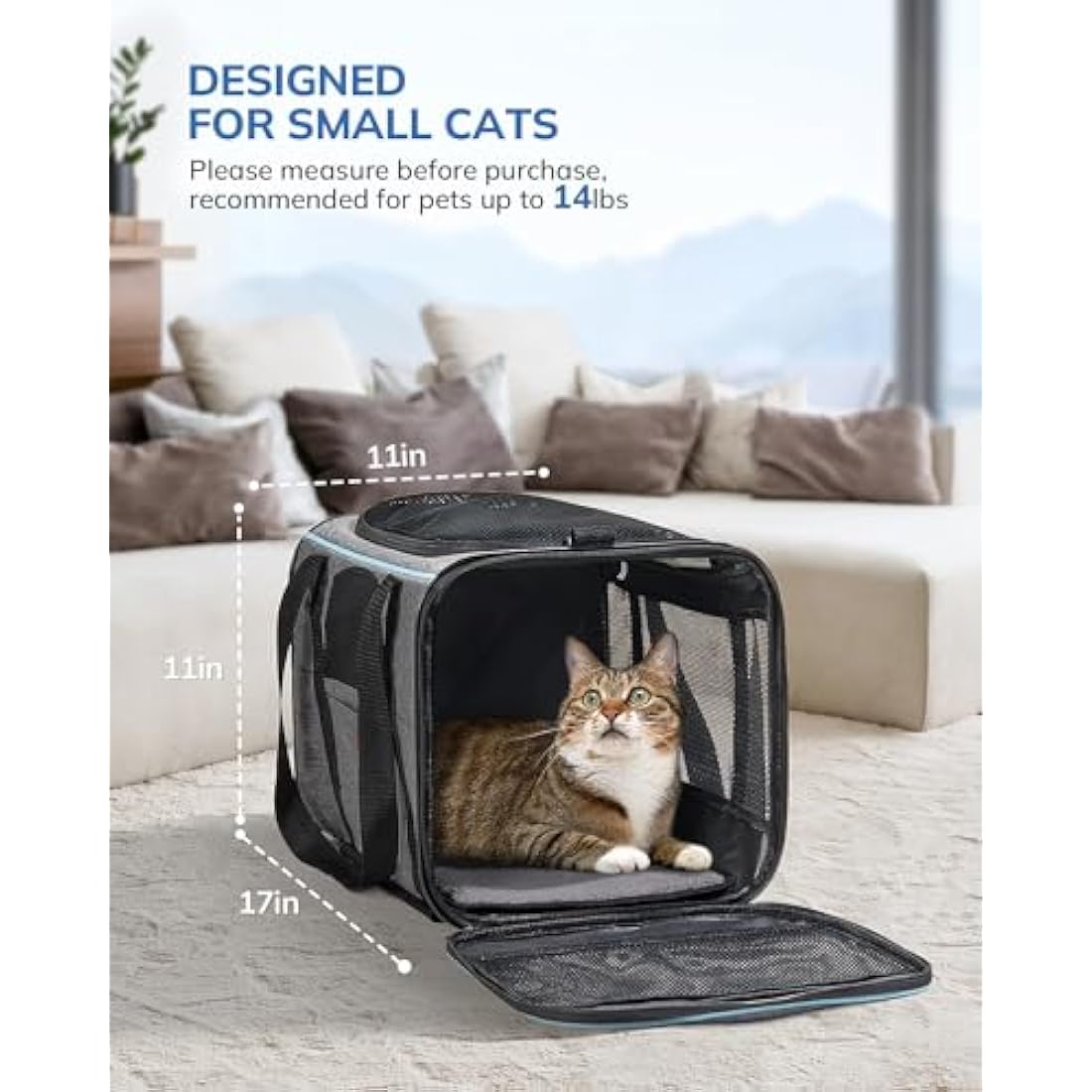 Morpilot Rolling Cat Carrier – Airline Approved Pet Travel Bag with Wheels