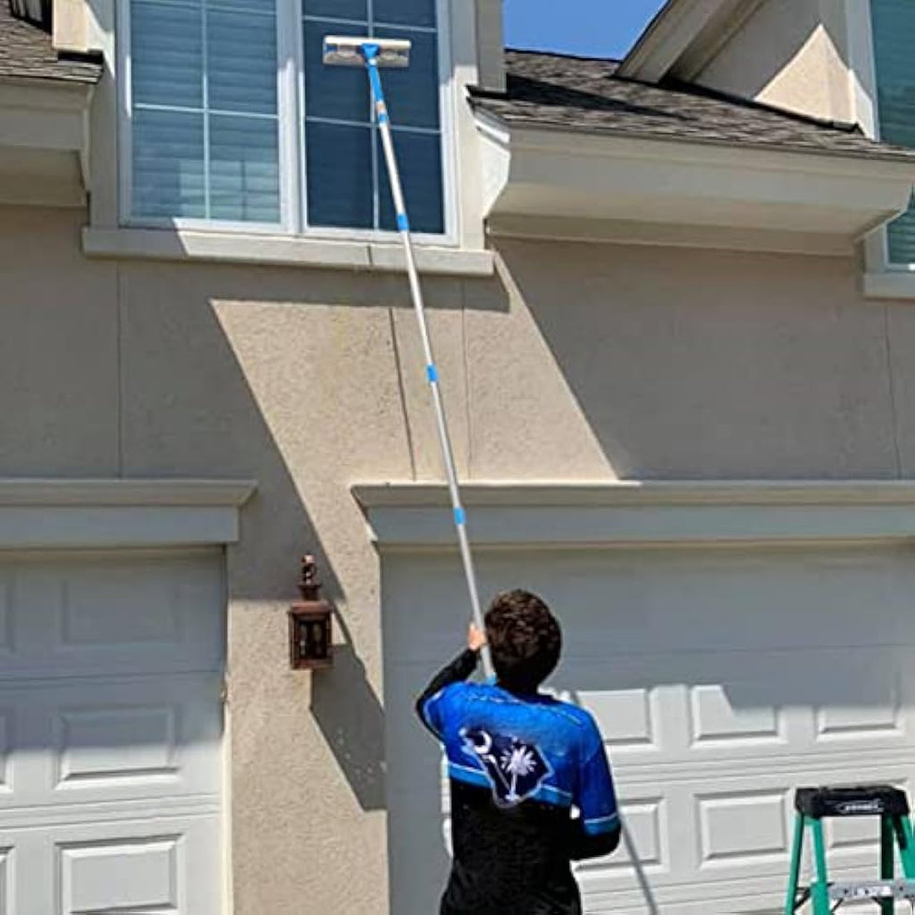 Mitclear 12ft Window Squeegee Cleaner Kit with Extension Pole & Washer