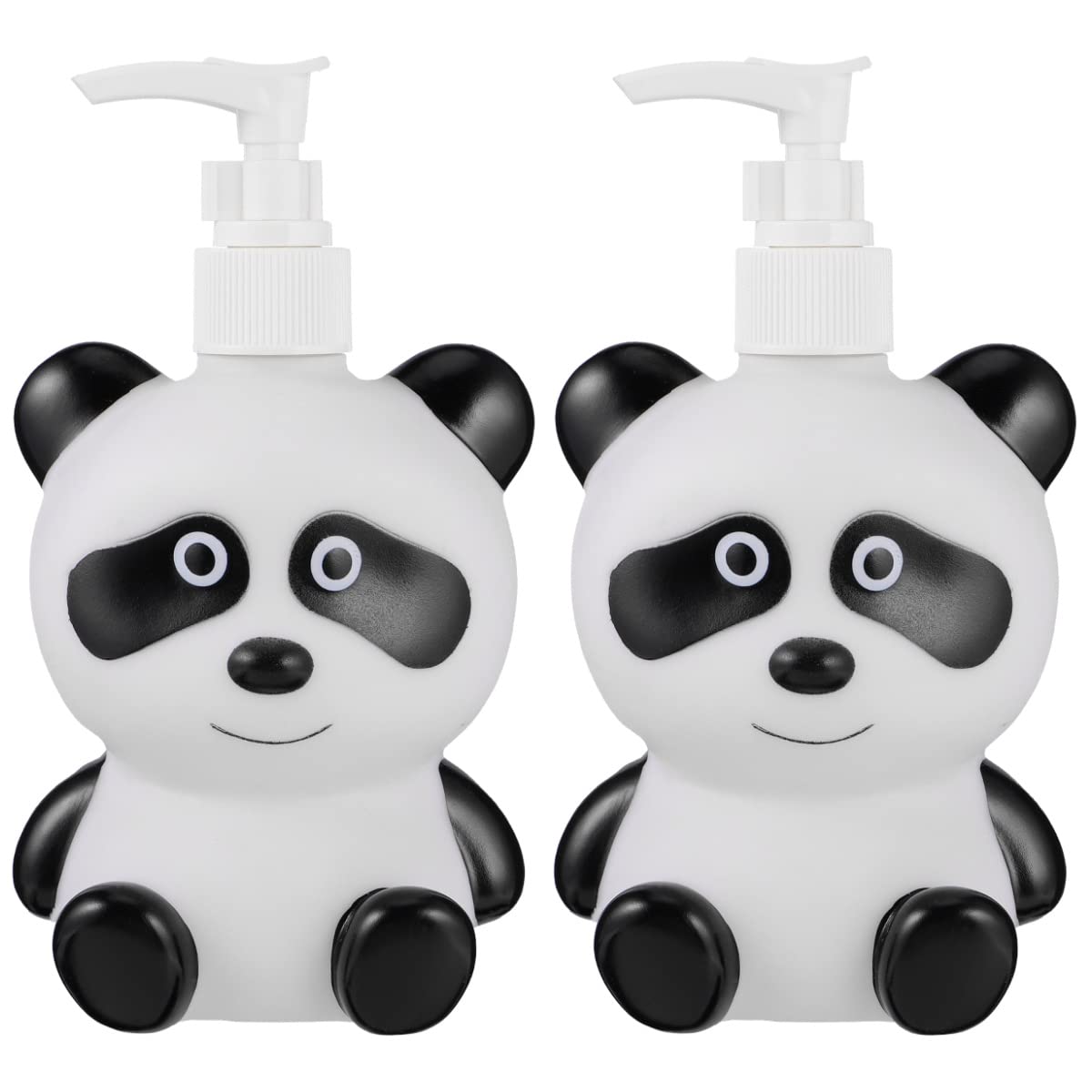 Amosfun 2pcs Panda Soap Dispenser | 300ml Refillable Kids Bathroom Bottle