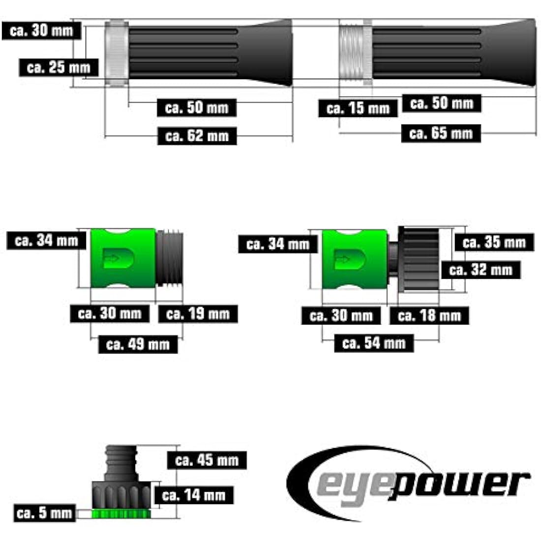 EYEPOWER 30m Kink-Free Garden Hose | 100ft Stainless Steel Water Pipe