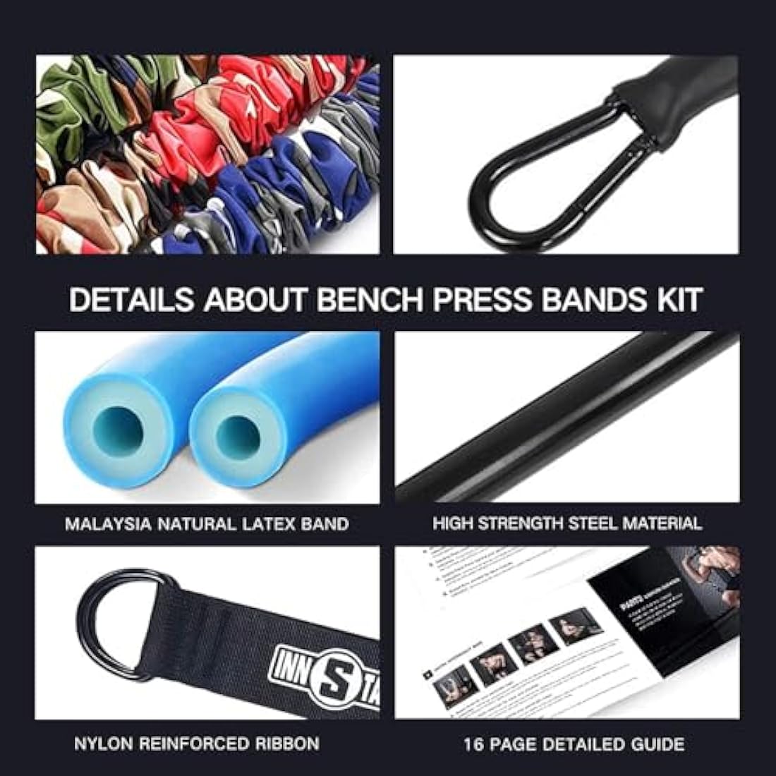 INNSTAR Portable Home Gym Set | Resistance Band Bench Press & Squat Bar