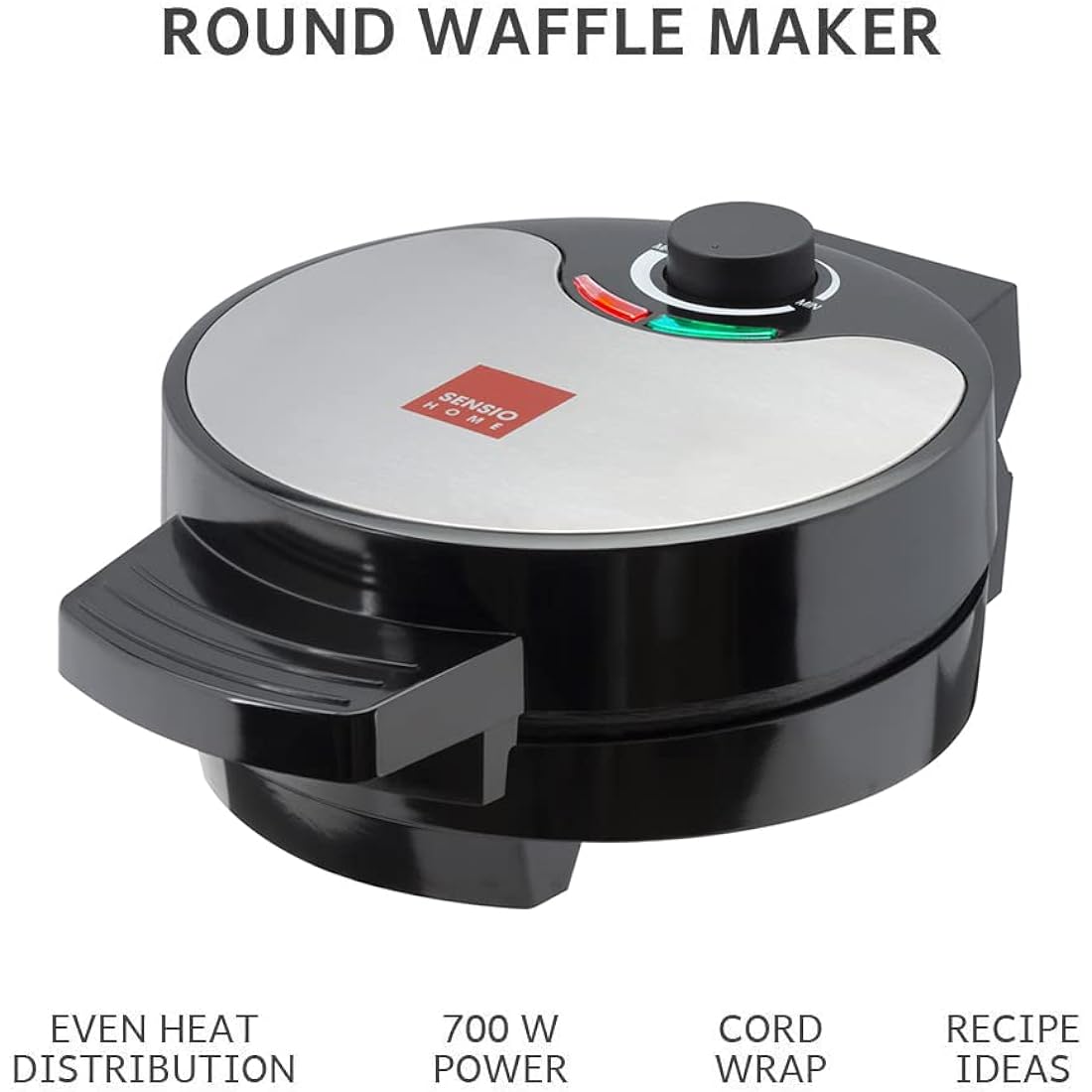 Global Gourmet American Waffle Maker – 700W Non-Stick Stainless Steel