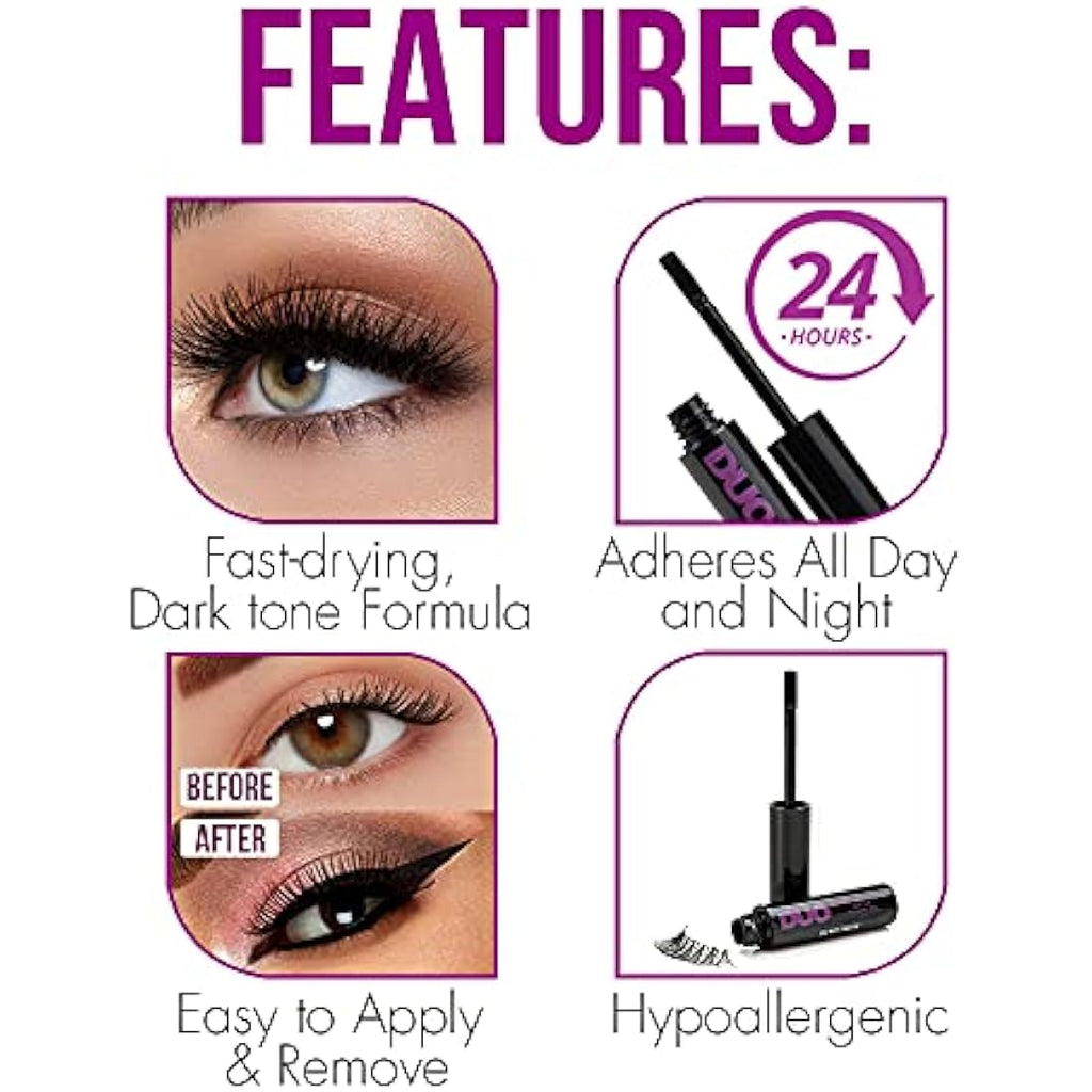 Duo Quick Set Dark Lash Glue – Latex Free Striplash Adhesive, 5g