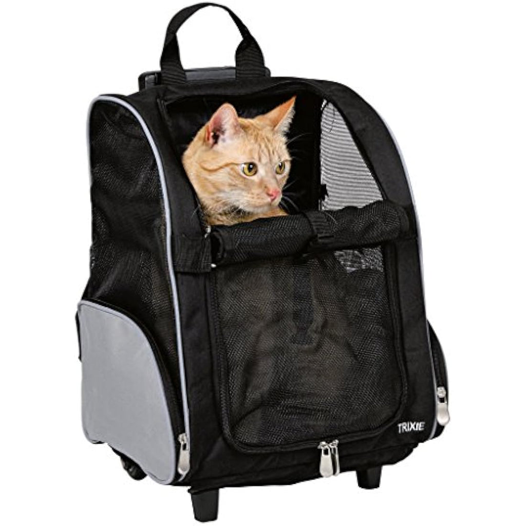 Trixie Nylon Pet Travel Trolley – Black/Grey Dog & Cat Carrier Bag