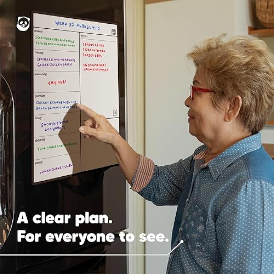 Smart Panda A3 Magnetic Fridge Calendar - Weekly Meal Planner Whiteboard