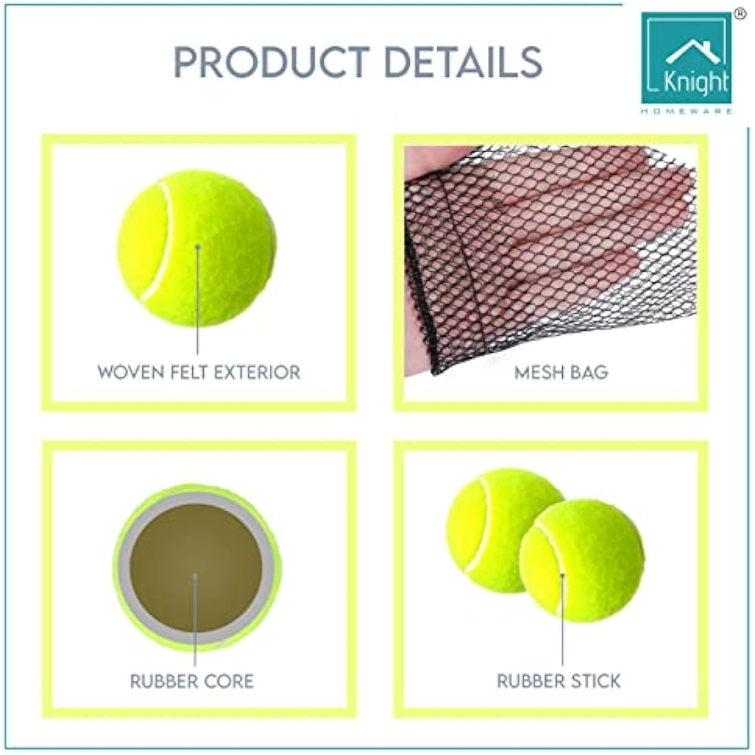 Pressureless Tennis Balls with Mesh Bag - 12 & 24 Pack