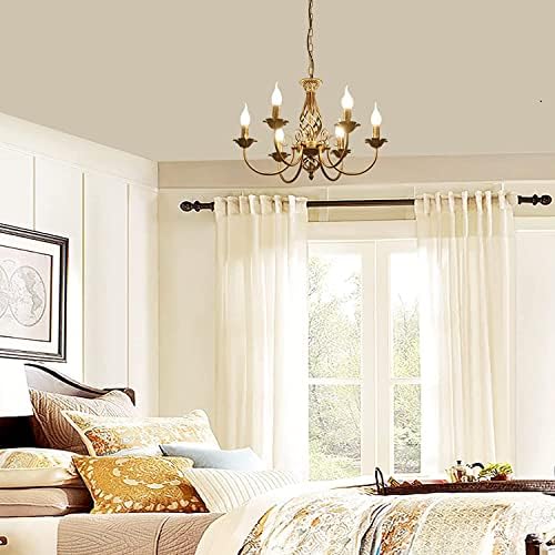 JIINOO 6-Light Farmhouse Chandelier – Bronze Vintage Wrought Iron Lamp